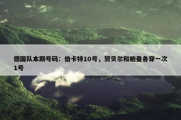 德国队本期号码：伯卡特10号，努贝尔和鲍曼各穿一次1号