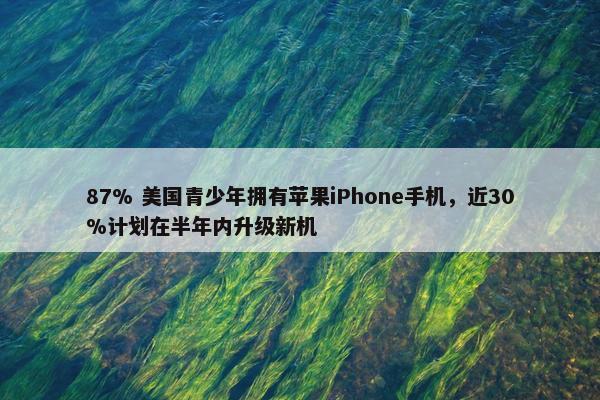 87% 美国青少年拥有苹果iPhone手机，近30%计划在半年内升级新机