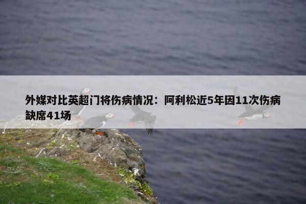 外媒对比英超门将伤病情况：阿利松近5年因11次伤病缺席41场