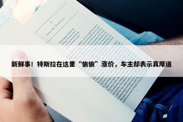 新鲜事！特斯拉在这里“偷偷”涨价，车主却表示真厚道