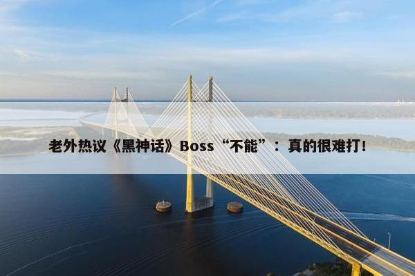 老外热议《黑神话》Boss“不能”：真的很难打！