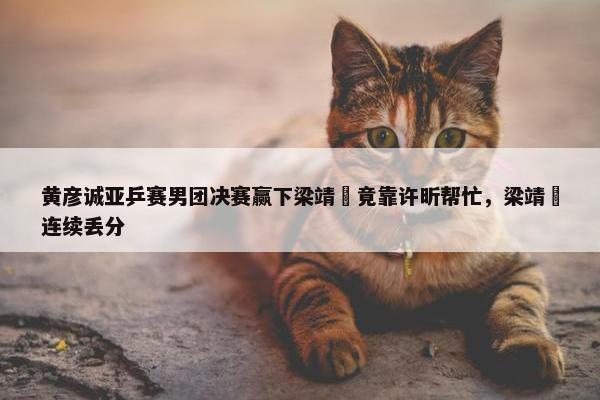 黄彦诚亚乒赛男团决赛赢下梁靖崑竟靠许昕帮忙，梁靖崑连续丢分