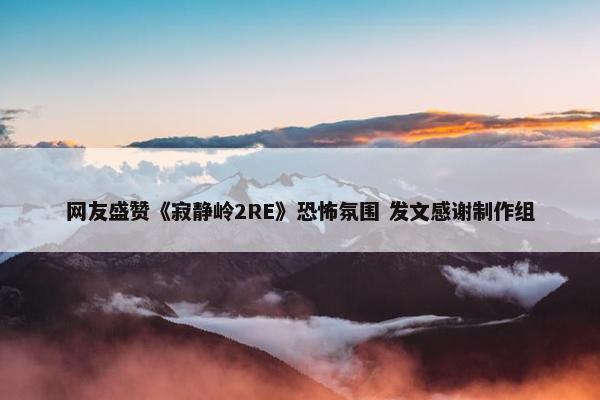 网友盛赞《寂静岭2RE》恐怖氛围 发文感谢制作组