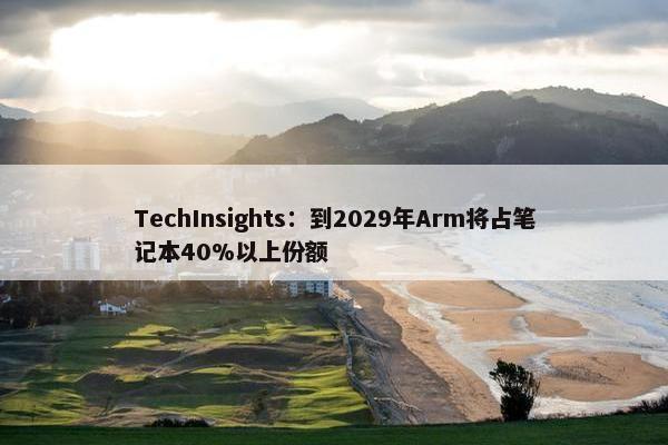 TechInsights：到2029年Arm将占笔记本40%以上份额