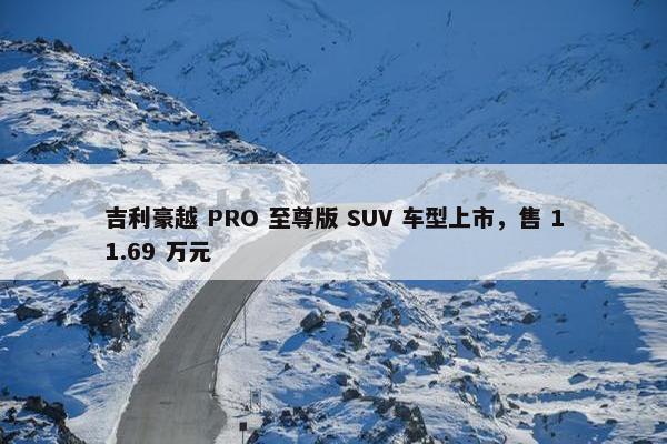 吉利豪越 PRO 至尊版 SUV 车型上市，售 11.69 万元