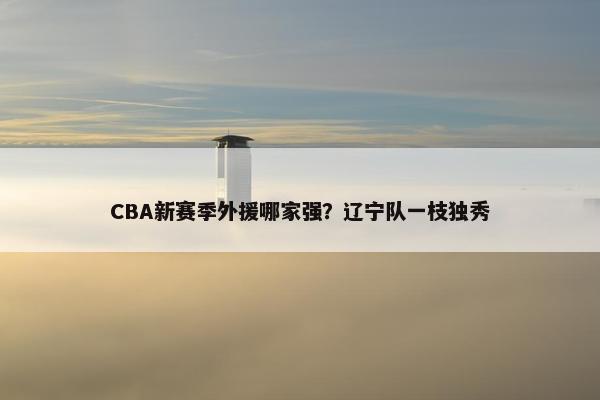 CBA新赛季外援哪家强？辽宁队一枝独秀