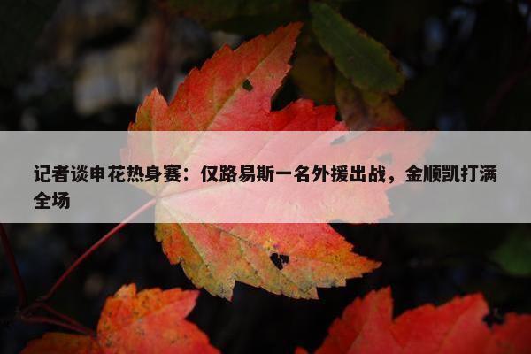 记者谈申花热身赛：仅路易斯一名外援出战，金顺凯打满全场