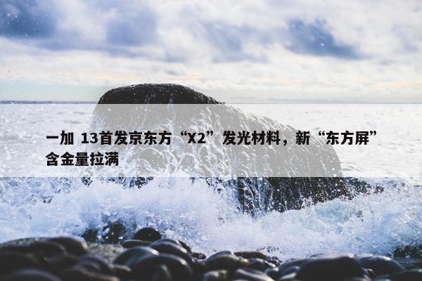 一加 13首发京东方“X2”发光材料，新“东方屏”含金量拉满