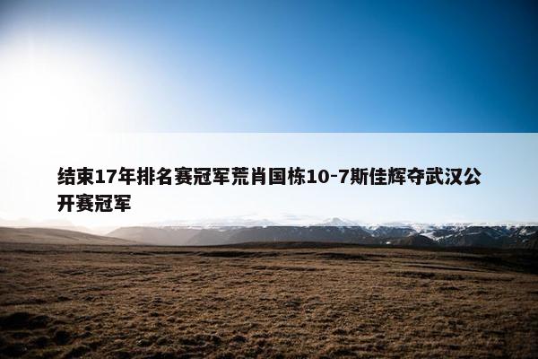 结束17年排名赛冠军荒肖国栋10-7斯佳辉夺武汉公开赛冠军