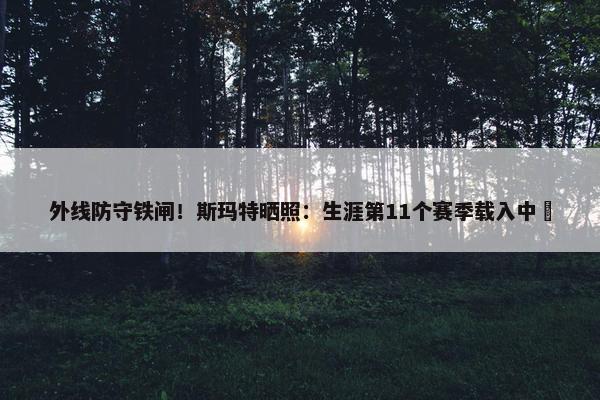 外线防守铁闸！斯玛特晒照：生涯第11个赛季载入中⏳