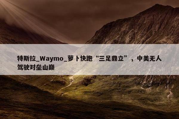 特斯拉_Waymo_萝卜快跑“三足鼎立”，中美无人驾驶对垒山巅