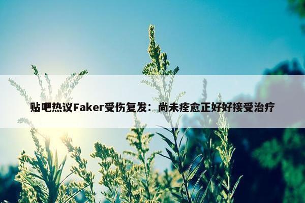 贴吧热议Faker受伤复发：尚未痊愈正好好接受治疗