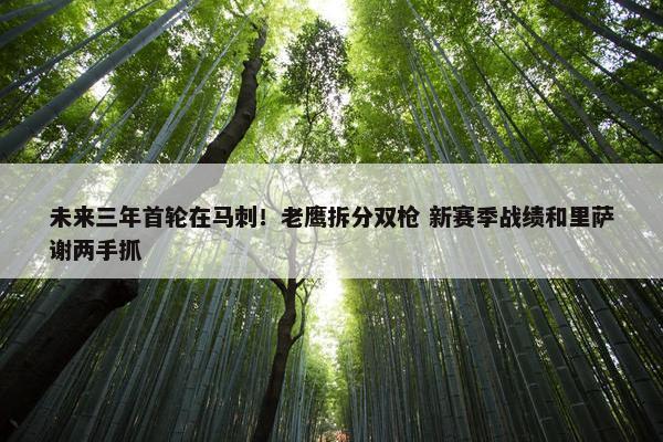 未来三年首轮在马刺！老鹰拆分双枪 新赛季战绩和里萨谢两手抓