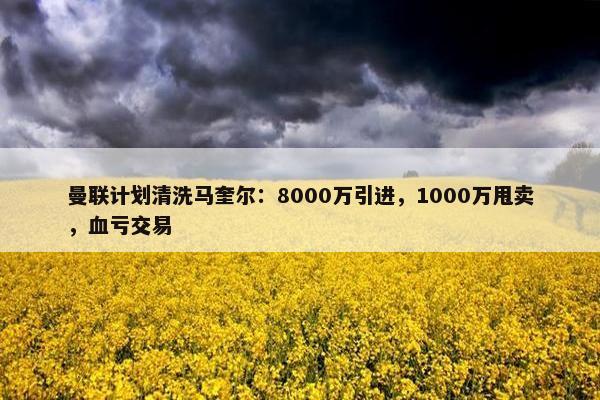 曼联计划清洗马奎尔：8000万引进，1000万甩卖，血亏交易