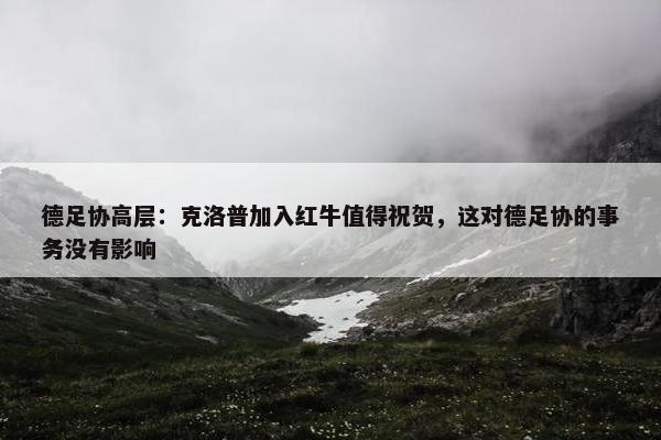 德足协高层：克洛普加入红牛值得祝贺，这对德足协的事务没有影响