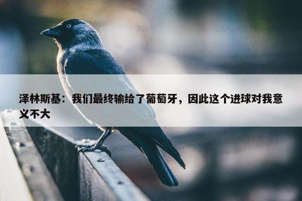 泽林斯基：我们最终输给了葡萄牙，因此这个进球对我意义不大