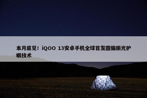 本月底见！iQOO 13安卓手机全球首发圆偏振光护眼技术