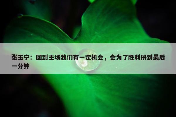 张玉宁：回到主场我们有一定机会，会为了胜利拼到最后一分钟