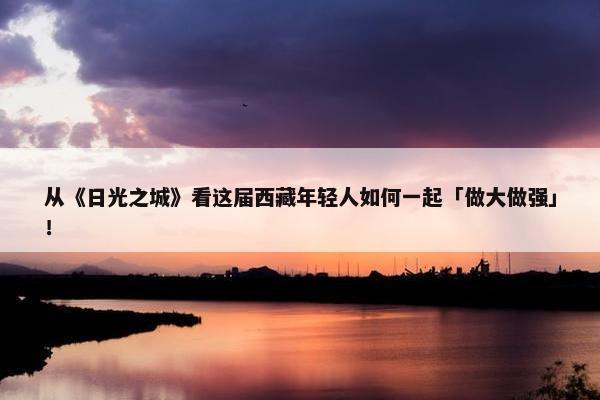 从《日光之城》看这届西藏年轻人如何一起「做大做强」！