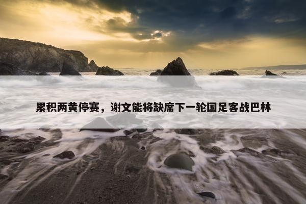 累积两黄停赛，谢文能将缺席下一轮国足客战巴林