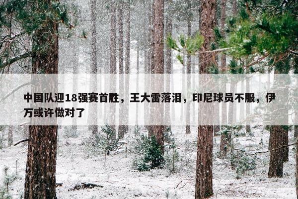 中国队迎18强赛首胜，王大雷落泪，印尼球员不服，伊万或许做对了