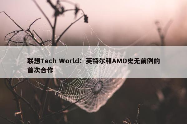 联想Tech World：英特尔和AMD史无前例的首次合作