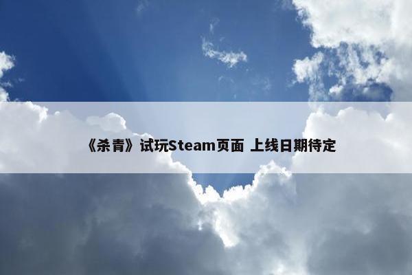 《杀青》试玩Steam页面 上线日期待定