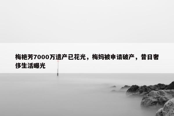 梅艳芳7000万遗产已花光，梅妈被申请破产，昔日奢侈生活曝光