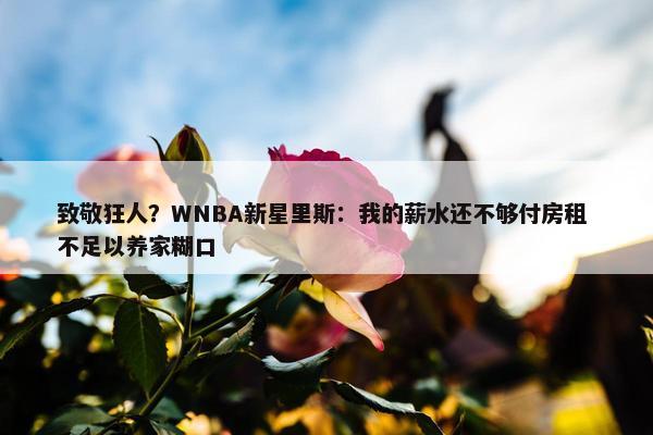 致敬狂人？WNBA新星里斯：我的薪水还不够付房租 不足以养家糊口