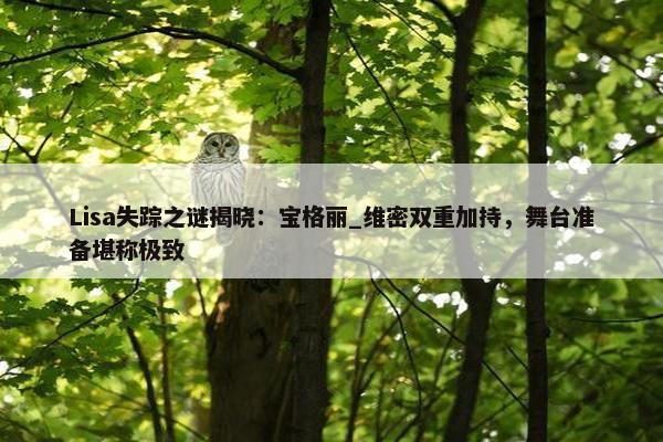 Lisa失踪之谜揭晓：宝格丽_维密双重加持，舞台准备堪称极致