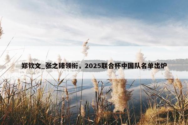 郑钦文_张之臻领衔，2025联合杯中国队名单出炉