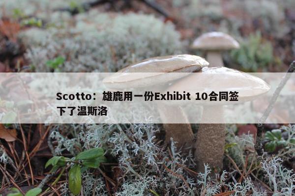 Scotto：雄鹿用一份Exhibit 10合同签下了温斯洛