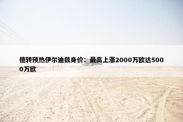 德转预热伊尔迪兹身价：最高上涨2000万欧达5000万欧