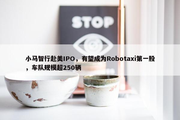 小马智行赴美IPO，有望成为Robotaxi第一股，车队规模超250辆