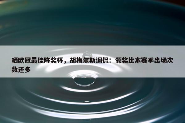 晒欧冠最佳阵奖杯，胡梅尔斯调侃：领奖比本赛季出场次数还多