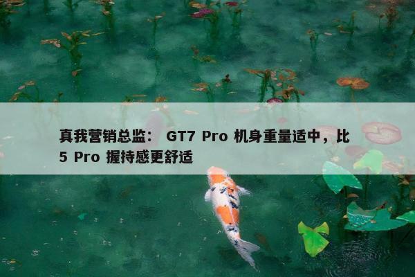 真我营销总监： GT7 Pro 机身重量适中，比 5 Pro 握持感更舒适