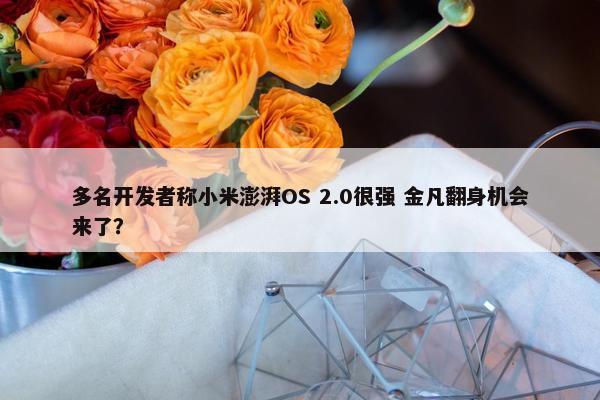 多名开发者称小米澎湃OS 2.0很强 金凡翻身机会来了？