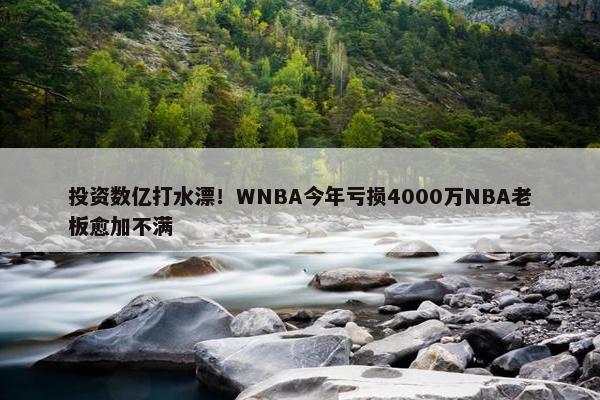 投资数亿打水漂！WNBA今年亏损4000万NBA老板愈加不满