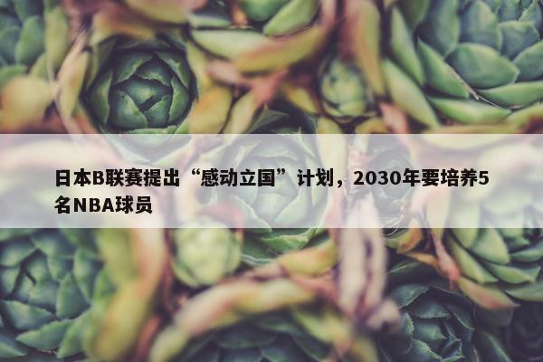 日本B联赛提出“感动立国”计划，2030年要培养5名NBA球员