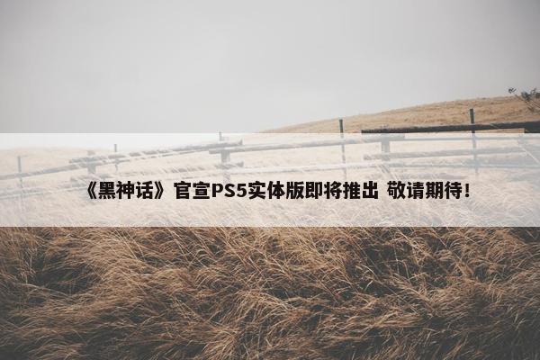 《黑神话》官宣PS5实体版即将推出 敬请期待！