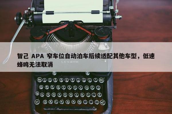 智己 APA 窄车位自动泊车后续适配其他车型，低速蜂鸣无法取消