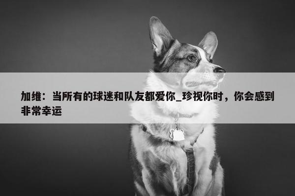 加维：当所有的球迷和队友都爱你_珍视你时，你会感到非常幸运