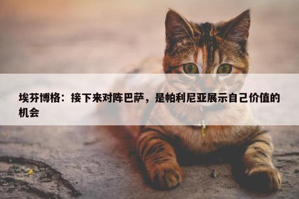 埃芬博格：接下来对阵巴萨，是帕利尼亚展示自己价值的机会