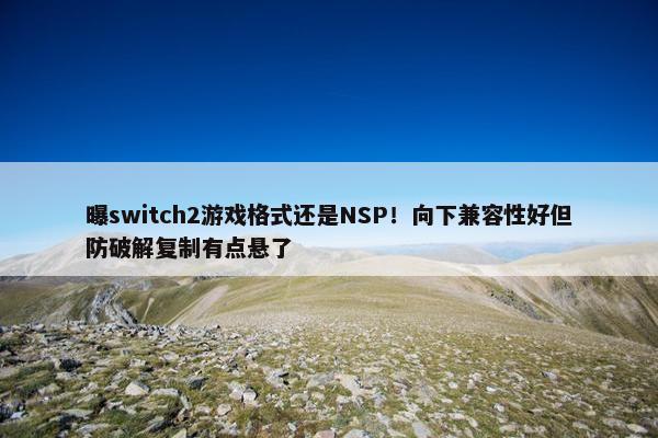 曝switch2游戏格式还是NSP！向下兼容性好但防破解复制有点悬了