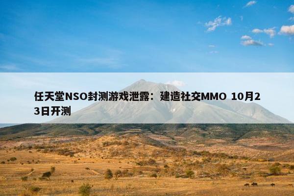 任天堂NSO封测游戏泄露：建造社交MMO 10月23日开测