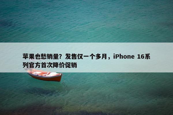 苹果也愁销量？发售仅一个多月，iPhone 16系列官方首次降价促销