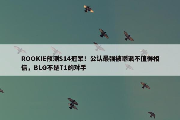 ROOKIE预测S14冠军！公认最强被嘲讽不值得相信，BLG不是T1的对手