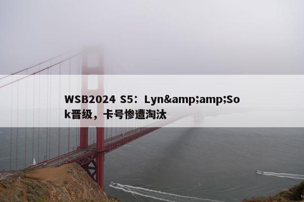 WSB2024 S5：Lyn&amp;Sok晋级，卡号惨遭淘汰