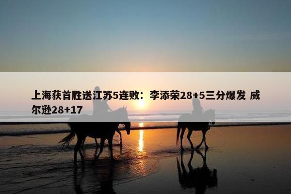 上海获首胜送江苏5连败：李添荣28+5三分爆发 威尔逊28+17