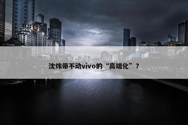 沈炜带不动vivo的“高端化”？